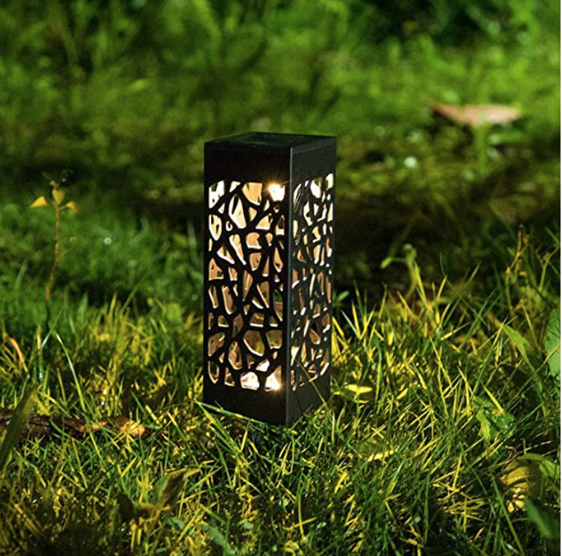 2 Pack - Solar Outdoor Garden Cube Light