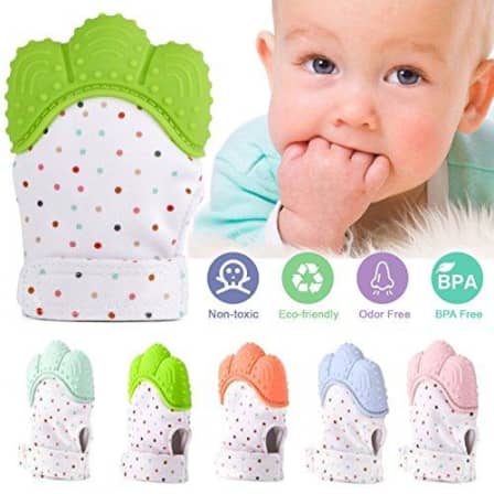 GREEN Baby Teething Mitten Glove