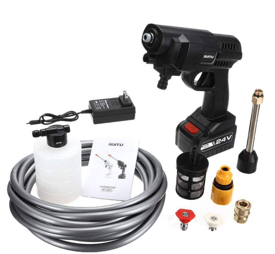 Cordless Portable High Pressure Cleaning Wash Gun Jet Washer -24V