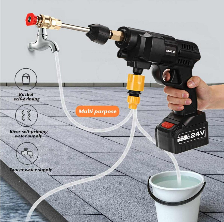 Cordless Portable High Pressure Cleaning Wash Gun Jet Washer -24V